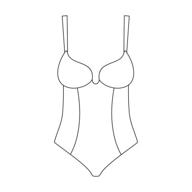 İç çamaşırı vektör simgesi. Beyaz arkaplan iç çamaşırında izole edilmiş dış hat vektör simgesi.