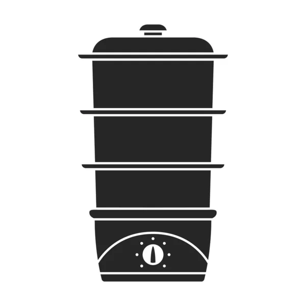 Dubbele boiler vector icon.Black vector pictogram geïsoleerd op witte achtergrond dubbele boiler. — Stockvector