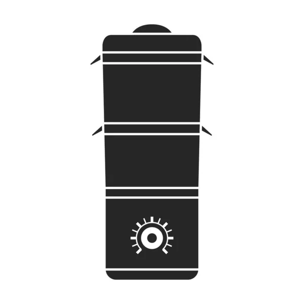 Dubbele boiler vector icon.Black vector pictogram geïsoleerd op witte achtergrond dubbele boiler. — Stockvector