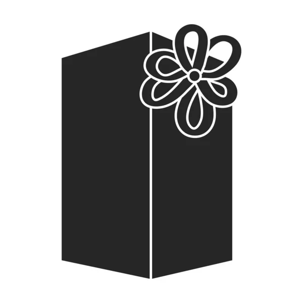 Giftbox black vector of icon.Isolated illustration black of box gift on white background.Vector icon of giftbox for present . — Stock Vector