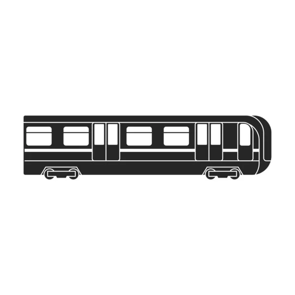 Subway train black vector icon.Black vector illustration cargo. Isolated illustration of subway train icon on white background. — Stock Vector