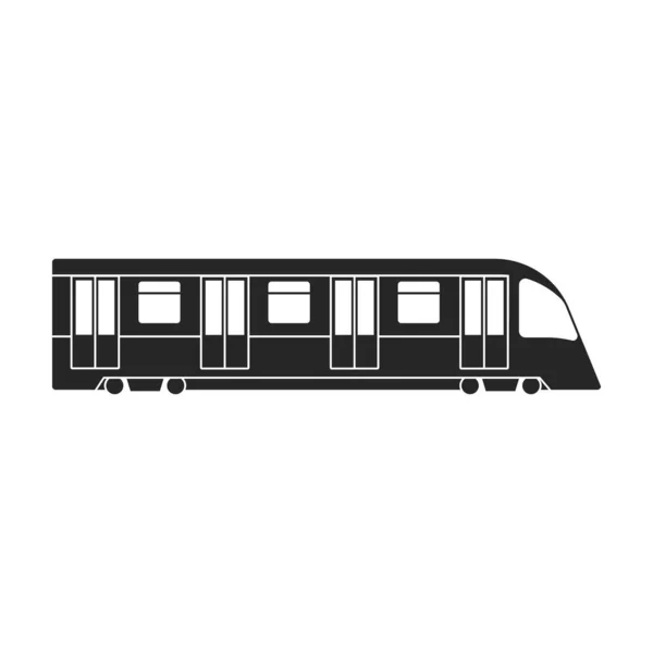 Subway train black vector icon.Black vector illustration cargo. Isolated illustration of subway train icon on white background. — Stock Vector