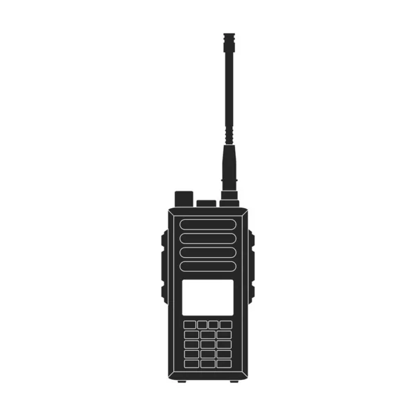 Walkie talkie vector icon.Black vector icon isolated on white background walkie talkie. — Stock Vector