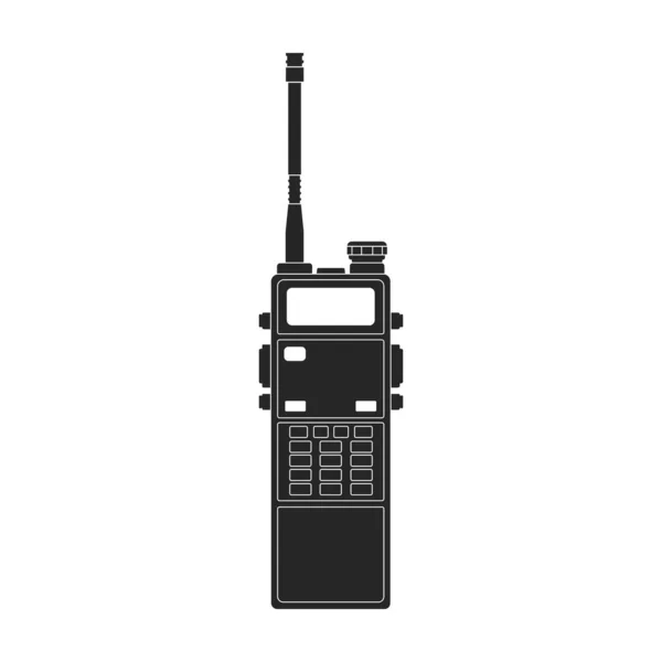 Walkie talkie vector icon.Black icono del vector aislado en fondo blanco walkie talkie. — Vector de stock