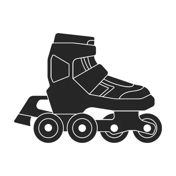 Roller skate vector icon.Black vector icon isolated on white background roller skate. — Stock Vector