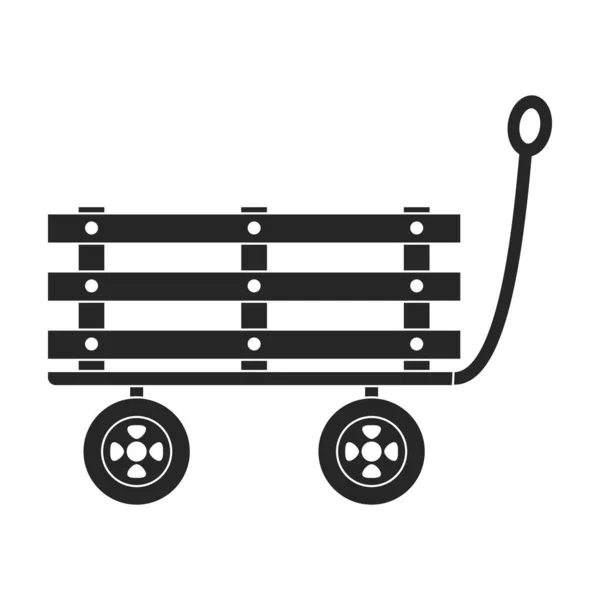 Gartenwagen schwarzer Vektor Symbol.Schwarzer Vektor Illustration Schubkarre. Vereinzelte Illustration der Gartenwagen-Ikone auf weißem Hintergrund. — Stockvektor