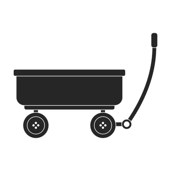 Vagão de jardim vetor preto icon.Black vetor ilustração carrinho de mão. Ilustração isolada do ícone do vagão de jardim no fundo branco. —  Vetores de Stock