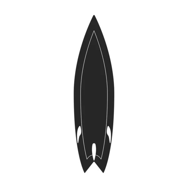 Icono de vector negro de tabla de surf Ilustración de vector negro Surf Ilustración aislada de icono de tabla de surf sobre fondo blanco. — Vector de stock