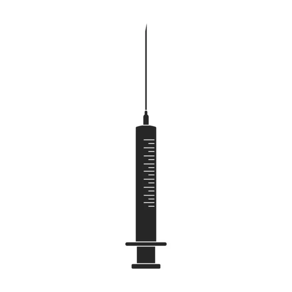 Syringe vector icon.Black vector icon isolated on white background syringe. — Stock Vector