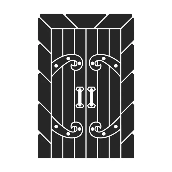 Mittelalterliches Türvektor schwarzes Symbol. Vektor-Illustration Burgtüren auf weißem Hintergrund. Vereinzelte schwarze Illustration Symbol mittelalterliche Tür. — Stockvektor