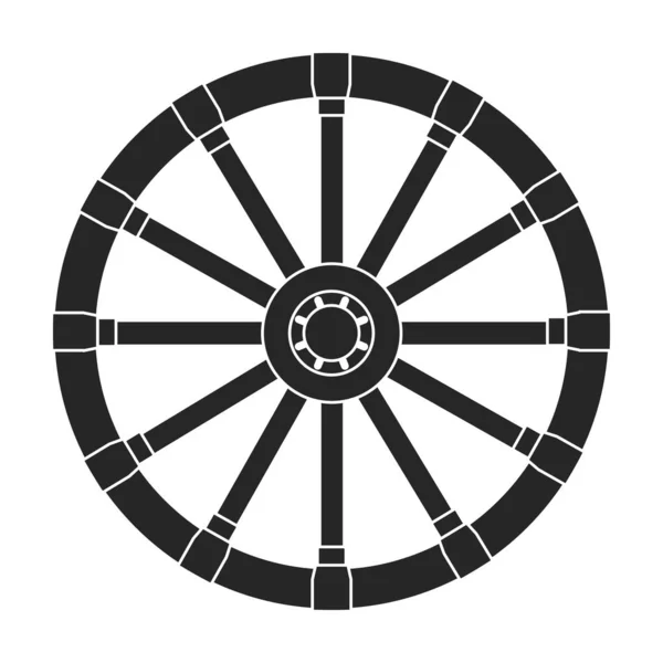 Wild West hjul vektor ikon.Svart vektor ikon isolerad på vit bakgrund vilda västern hjul. — Stock vektor