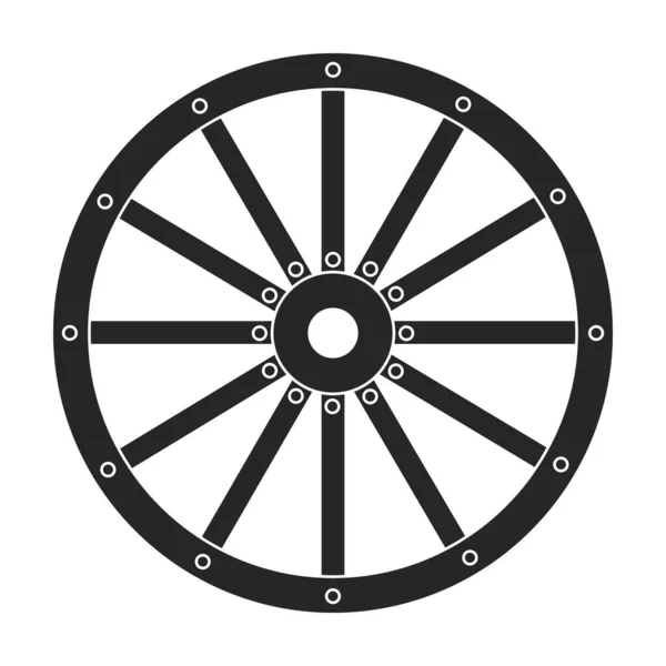 Icône de vecteur de roue ouest sauvage. Icône de vecteur noir isolé sur fond blanc roue ouest sauvage. — Image vectorielle