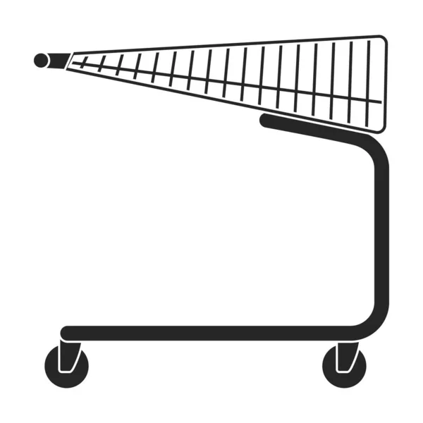 Trolley vector icon.Black vector pictogram geïsoleerd op witte achtergrond trolley. — Stockvector