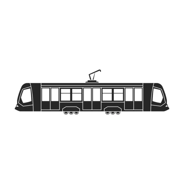 Tram vector icon.Black vector icon isolated on white background tram. — Stock Vector