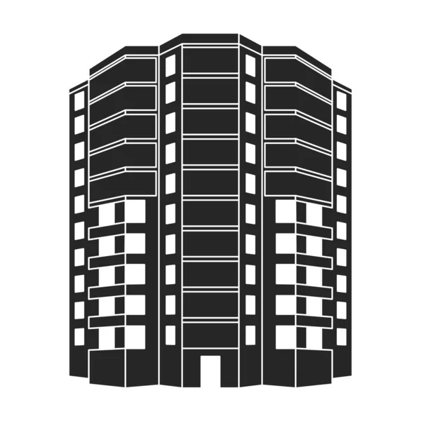 Icono vectorial de edificios altos. Icono vectorial negro aislado sobre fondo blanco edificios altos. — Archivo Imágenes Vectoriales