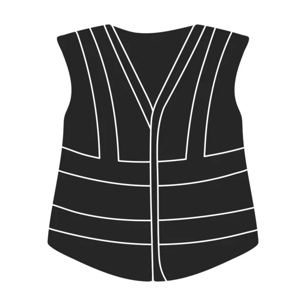 Gilet de sécurité icône vectorielle noir.Veste de sécurité illustration vectorielle noire. Illustration isolée de l'icône de sécurité du gilet sur fond blanc. — Image vectorielle