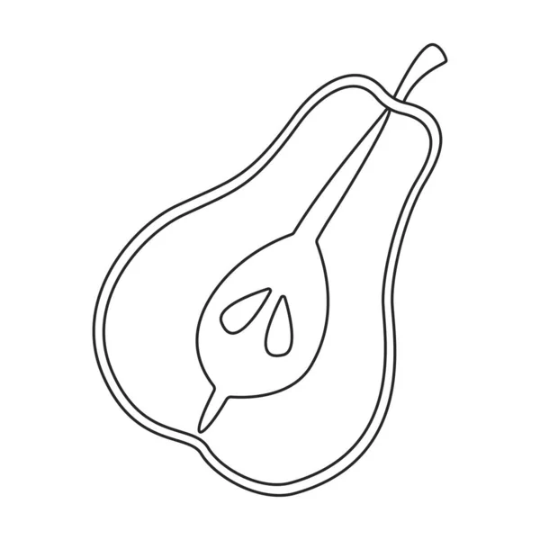 Pear Vector icon.Outline Vektorsymbol isoliert auf weißem Hintergrund Birne. — Stockvektor