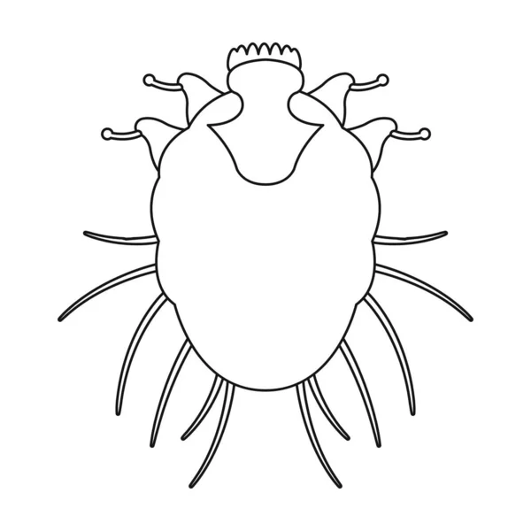 Parasites mite vector icon.Outline vector icon isolated on white background mite parasites. — Stock Vector