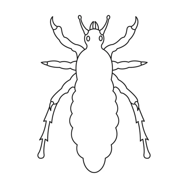 Icono de vector de ácaros de parásitos. Icono de vector de contorno aislado en parásitos de ácaros blancos. — Archivo Imágenes Vectoriales