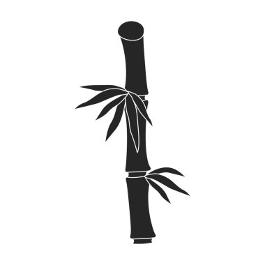 Bambu vektör simgesi. Siyah vektör simgesi beyaz arka planda izole edilmiş..