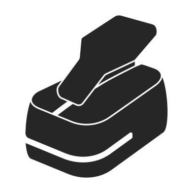 Zımba vektörü siyah simgesi. Beyaz arka planda vektör illüstrasyon yumruğu. İzole edilmiş siyah illüstrasyon simgesi zımbası.