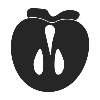 Hurma vektörü simgesi. Siyah vektör simgesi beyaz arkaplan hurmasında izole edildi.