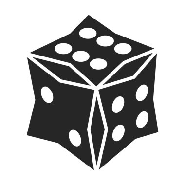 Oyun zar vektör simgesi. Siyah vektör simgesi beyaz arkaplan oyun zarında izole edildi.