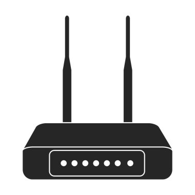 Yönlendirici vektör simgesi. Siyah vektör simgesi beyaz arkaplan yönlendiricisinde izole edildi.