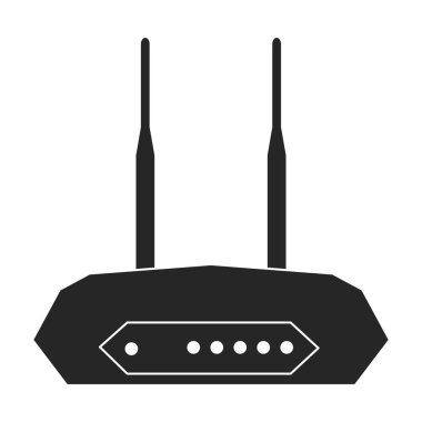 Yönlendirici vektör simgesi. Siyah vektör simgesi beyaz arkaplan yönlendiricisinde izole edildi.