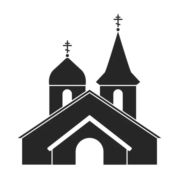 Черный вектор икона выделена на белом фоне церкви. — стоковый вектор