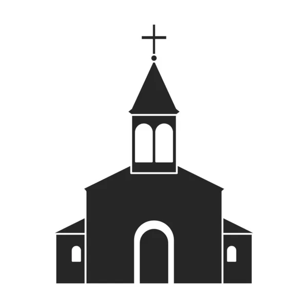 Icono de vector de la iglesia icon.Black aislado en la iglesia de fondo blanco. — Archivo Imágenes Vectoriales