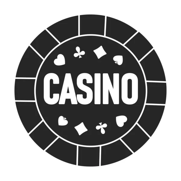 Casino chip vector icon.Black icono de vector aislado en el fondo blanco chip de casino. — Vector de stock