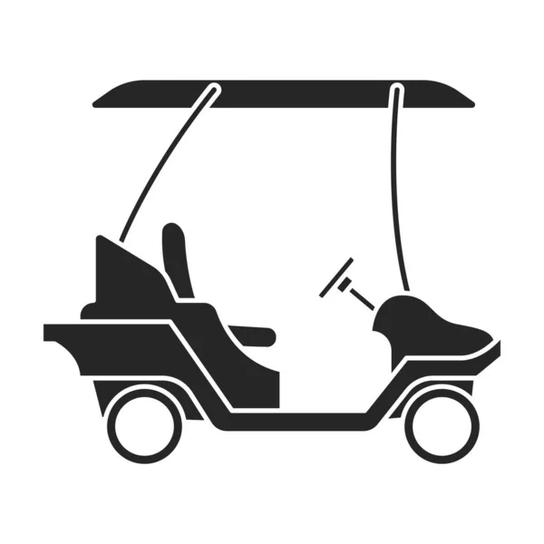 Golfkar vector icon.Black vector pictogram geïsoleerd op witte achtergrond golfkar. — Stockvector