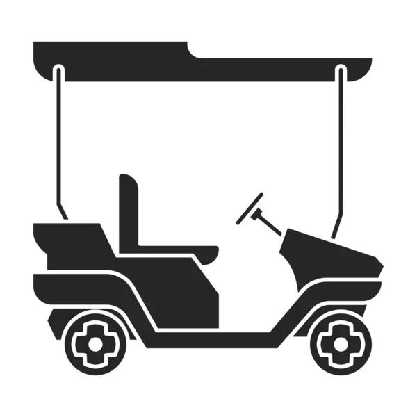 Golf cart vettoriale icon.Black icona vettoriale isolato su sfondo bianco golf cart. — Vettoriale Stock