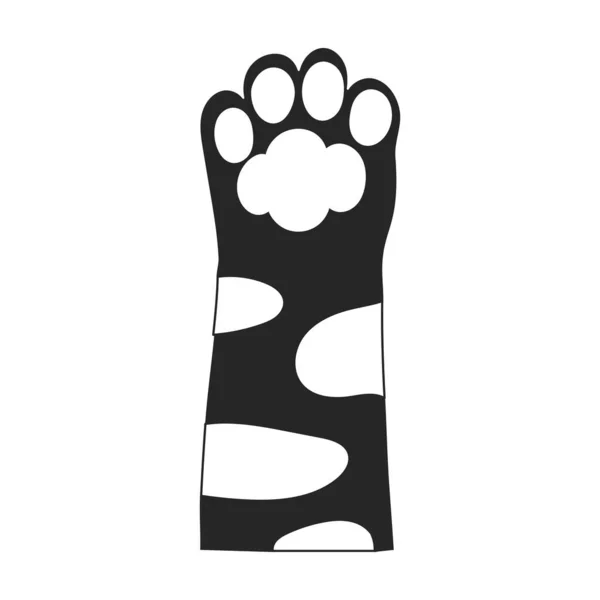 Cat paw vector icon.Black vector icon isolated on white background cat paw. — Stock Vector