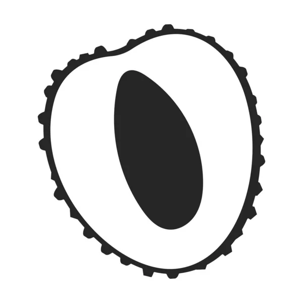 Lychee vector icon.Black vector icon 흰색 배경 lychee 에 분리되어. — 스톡 벡터