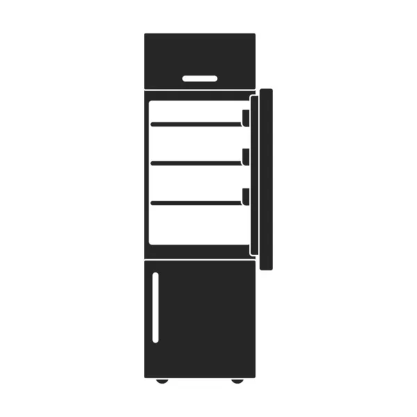 Congelador icono vector icon.Black aislado en el congelador de fondo blanco. — Vector de stock