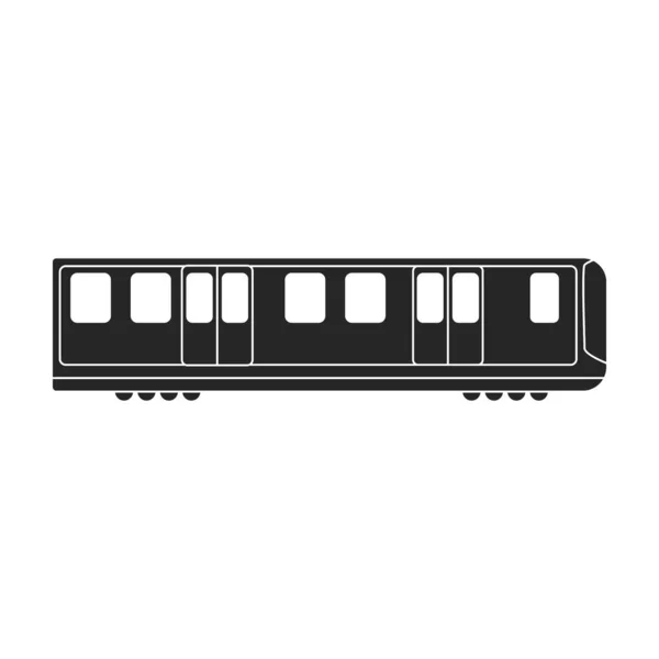 Metropolitana treno nero vettore icon.Black vettore illustrazione carico. Illustrazione isolata dell'icona del treno della metropolitana su sfondo bianco. — Vettoriale Stock