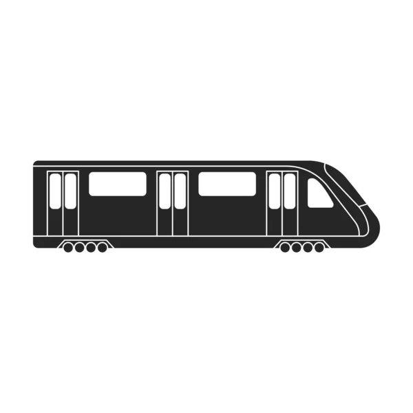 Metro trein zwarte vector icon.Black vector illustratie lading. Geïsoleerde illustratie van metro pictogram op witte achtergrond. — Stockvector