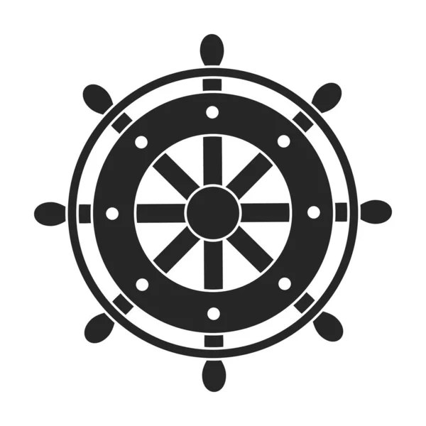 Nave rueda vector negro de icon.Black icono vector timón de la nave. Ilustración aislada del barco de ruedas sobre fondo blanco. — Archivo Imágenes Vectoriales