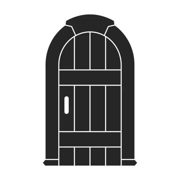 Porta medieval vetor ícone preto. Vetor ilustração castelo portas no fundo branco. Ícone de ilustração preto isolado porta medieval. — Vetor de Stock