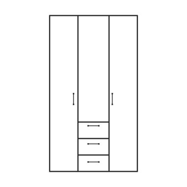 Dolap vektör simgesi. Taslak vektör simgesi beyaz arkaplanda izole edildi.