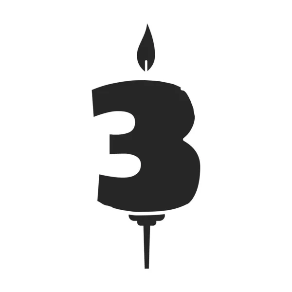 Vela de cumpleaños icono de vector icon.Black aislado sobre fondo blanco vela de cumpleaños. — Vector de stock