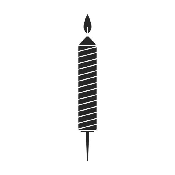 Vela de cumpleaños icono de vector icon.Black aislado sobre fondo blanco vela de cumpleaños. — Archivo Imágenes Vectoriales