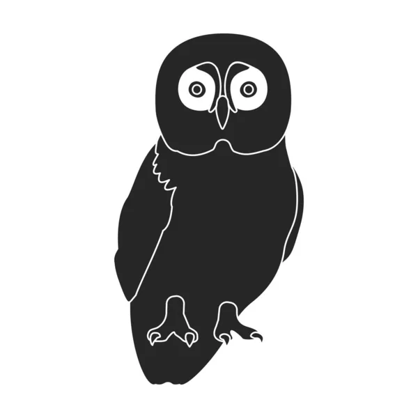 Búho ave vector negro ilustración de icono. .Vector icono de búho animal. Ilustración negra aislada del animal pájaro sobre fondo blanco. — Archivo Imágenes Vectoriales