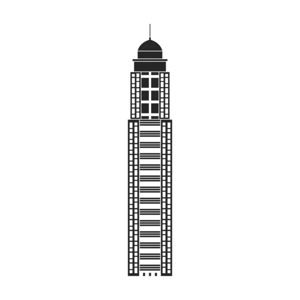 Высокие здания векторный значок. Черный вектор значок изолирован на белом фоне высоких зданий. — стоковый вектор