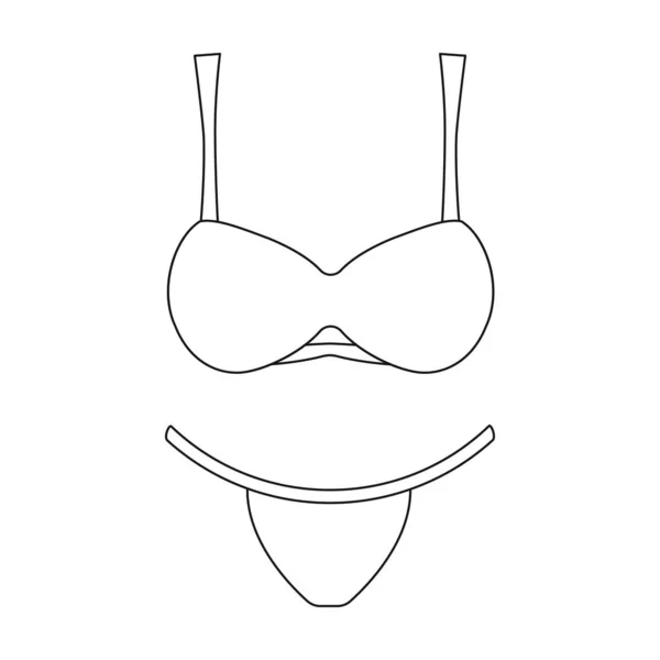 Ícone vetorial de roupa íntima icon.Outline vetor isolado em roupa interior de fundo branca. — Vetor de Stock