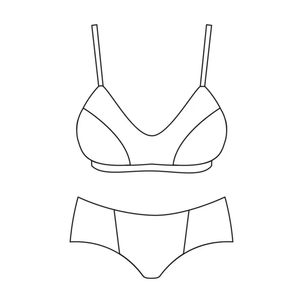 Ícone vetorial de roupa íntima icon.Outline vetor isolado em roupa interior de fundo branca. —  Vetores de Stock