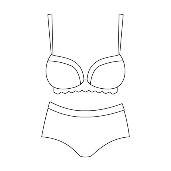 Ícone vetorial de roupa íntima icon.Outline vetor isolado em roupa interior de fundo branca. —  Vetores de Stock