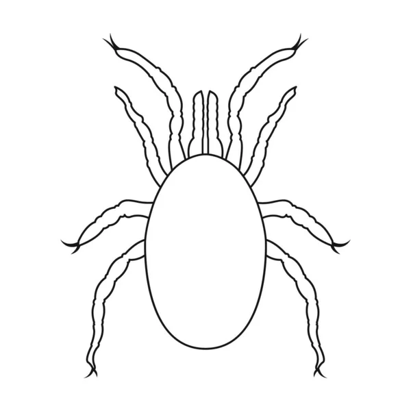 Parasites mite vector icon.Outline vector icon isolated on white background mite parasites. — Stock Vector